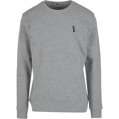 Mister Tee - King Sign EMB Light Crewneck sweater/trui - S - Grijs
