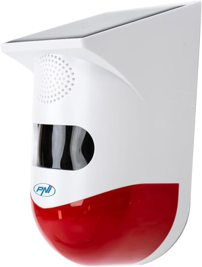 Draadloze Buitensirene - Alarm Sensor - Beveiliging Huis - Zonne-energie Opladen - 120 Decibel - Rood Wit