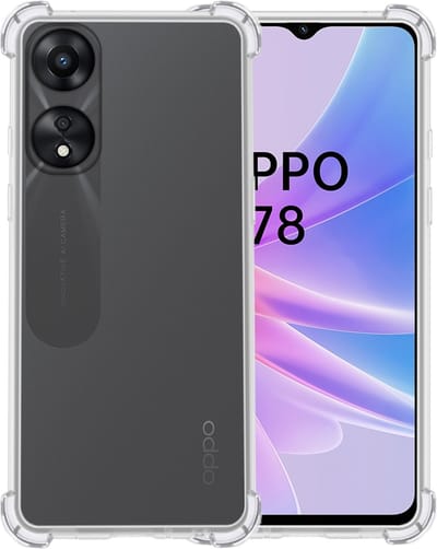 Hoesje - Geschikt voor OPPO A78 5G - Sterk & Shockproof - Siliconen Shock Case - Hoes Cover - Telefoonhoes - Transparant