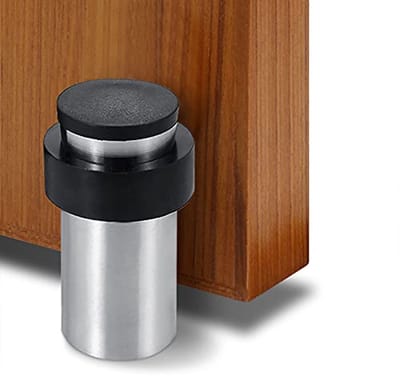 Vloermontage deurstopper 65 mm van roestvrij staal met rubberen bumper - Geluidsdemping en wandbeschermer