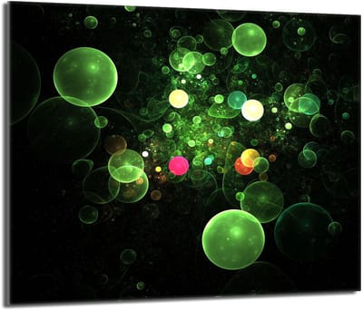 TMK ArtDeko - Glazen Beschermplaat - 60x52cm - Veilig - Meerdere Zwartgekleurde Bubbels