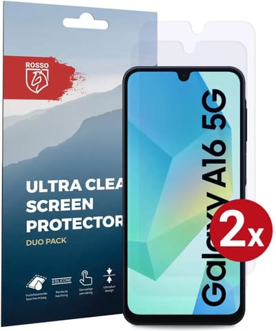 Rosso Screen Protector Geschikt voor Samsung Galaxy A16 | Ultra Clear Duo Pack | TPU Folie | Case Friendly Beschermfolie | 2 Stuks