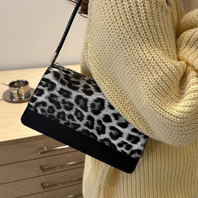 Luipaardprint Tas Dames Nieuwe Trendy en Modieuze Crossbody Tas Dames Ins Niche Veelzijdige Eénschouder Onderarm Tas brown