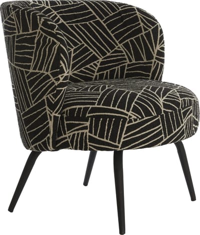 Light & Living Fauteuil Dieyda - Zwart/Wit