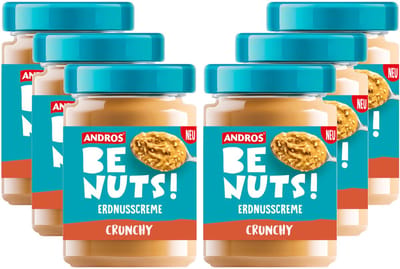 Andros Be Nuts! Crunchy - Multipack - Pindakaas - 1950g (6x325g)