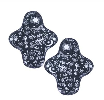 TERRA GAIA - Moon pads - wasbaar maandverband set 2 stuks - biologische katoen - gaia print - herbruikbaar - zero waste