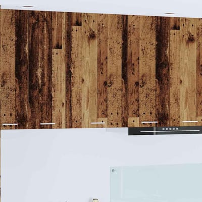 vidaXL - Hangkast - Oud - Hout - en - Wit - 50 - x - 31 - x - 80 - cm - Bewerkt - hout