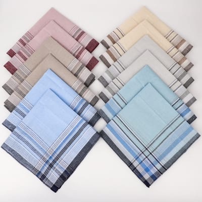 MODFU Katoenen Zakdoek – 12 stuks – 38x38 cm – Zacht & herbruikbaar – Klassiek design – Voor dagelijks gebruik – Katoen – Mixed colours