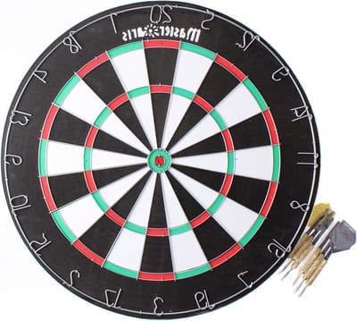 Doelschijf 45 cm met 6 pijlen - Master Darts - Grootte 45 cm - Kunststof - Voor binnen en buiten gebruik Dartbord