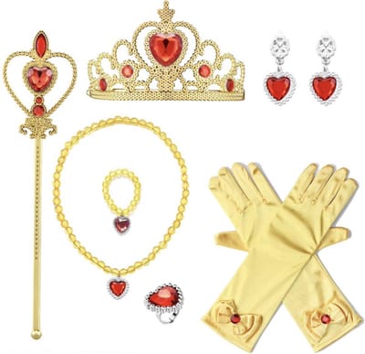 Het Betere Merk speelgoed meisje - kroon voor bij prinsessenjurk meisje - toverstaf - prinsessen accessoireset