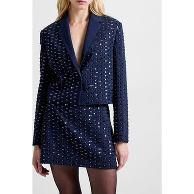 French Connection Sherry Embellished Blazer Navy Maat: S | Blazers Outlet | Dames | Blauw