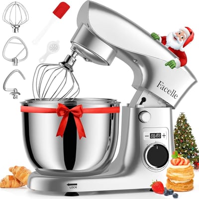 Keukenmachine - Deegmachine Mixer - Bakken Ingrediënten Mengen - Krachtige 1500W Motor - 5.5L Kom - Zilver