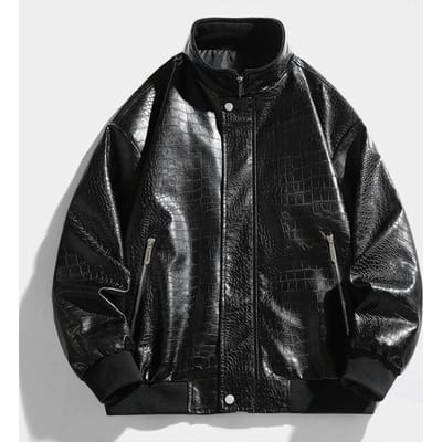 Veste Homme Guochao Veste en Cuir Américaine Veste en Cuir PU Lavé pour Homme Haut pour Homme XL gray