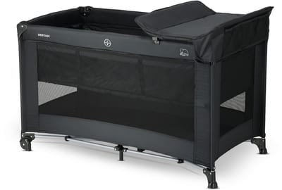 Deryan Luxe Campingbedje met Matras - Reisbedje Bodemverhoger - Zwart