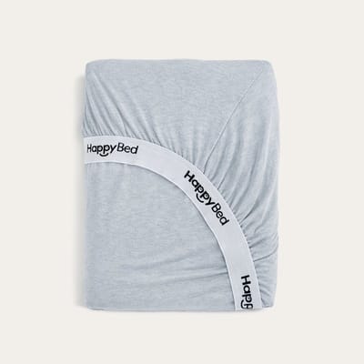 HappyBed Hoeslaken Grey - 160/180x200 cm - Onderlaken - Verfijnd jerseykatoen - Ademend katoen - Perfecte pasvorm