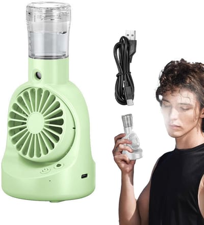 Handventilator - Draagbare Ventilator - Handsproeier - Mini Fan Oplaadbaar - 4 Snelheden - Kleine Portable Ventilator Met USB - Oplaadbaar - Powerbank - Geschikt Voor Kantoor, Slaapkamer, Buiten - Groen