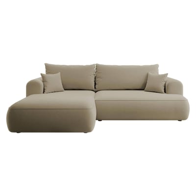 Hoekbank Philipa links velvet met slaapfunctie | Selsey Design