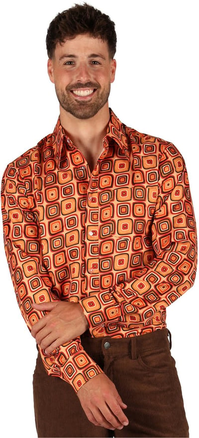 Retro Overhemd Mannen - Jaren 60 & 70 Hippie - Verkleedkleren & Carnavalskleding Heren - Maat M