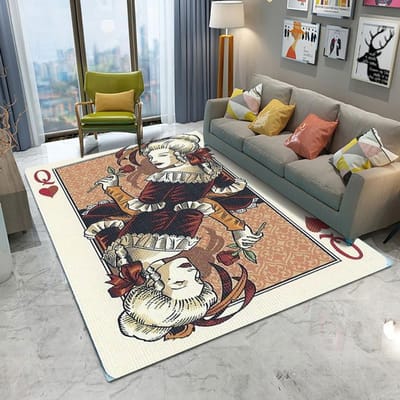 Cartes à Jouer Art Personnage Tapis Salon Canapé Chambre à Coucher Bureau Cuisine Tapis de Porte d'Entrée Antidérapant Dessin Animé Décoration de Maison Tapis 50x80cm