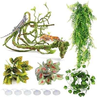 Decoratieve Kunstplanten voor Terrarium - Grote Vines en Takken voor Hagedissen, Chameleons en Slangen