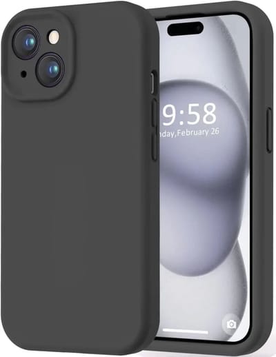 Hoesje met Camera Bescherming Geschikt voor Apple iPhone 15 | Back Cover | Dun | Flexibel Zacht Siliconen | Zwart