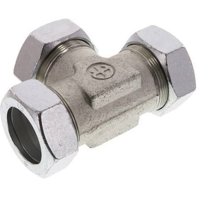 42L Verzinkt Stalen T-stuk Snijring 160 Bar DIN 2353 - FL3T-C-EZ-42-L