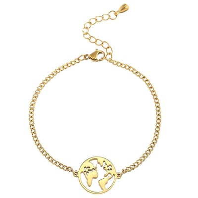 Victorious Dames Armband Goud – Gouden Wereldbol – 14 t/m 18cm