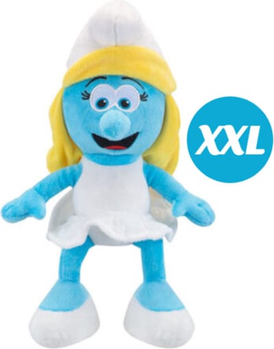Smurfin – De Smurfen Pluche Knuffel XXL 80 cm - The Smurfs Plush Toy - Speelgoed XL Knuffels Kinderen Jongens Meisjes - Smurfin, Papa Smurf, Vrolijke Smurf