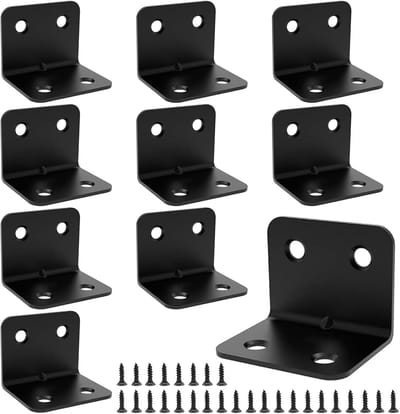Hoekverbinders Set - Metalen Beugels - Meubels Versterken - Corrosiebestendig Roestvrij Staal - 38x30x30mm - Zwart