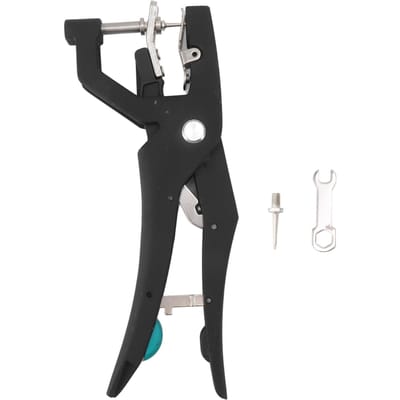 Applicateur d'étiquettes d'oreille pour bétail Acier allié Rebond automatique Pince hydraulique pour étiquettes d'oreille pour ferme black