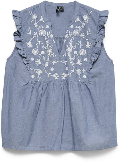 VERO MODA - VMHANNAH EMB SL TOP WVN NOOS - Dames - Blouses