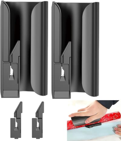 2-stuks Inpakpapier snijmachines - Cilindrische verpakkingspapiersnijder - Snijmachine voor cadeaupapier - Snijmachine voor kerstcadeaupapier - met 4 messen - Geschikt voor handgemaakte cadeauverpakkingen - Zwart