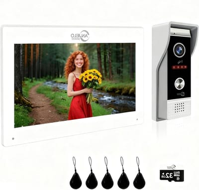 Bedraad Smart Video Intercomsysteem - 1080P Deurbel Camera met 7" Touch Monitors, 3-in-1 ontgrendeling, TUYA WiFi-deurtelefoon kits, ideaal voor appartementen, villa's en huizen (wit)