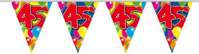Leeftijd vlaggenlijn 45 jaar verjaardag - 10 meter - plastic - feestartikelen/versiering