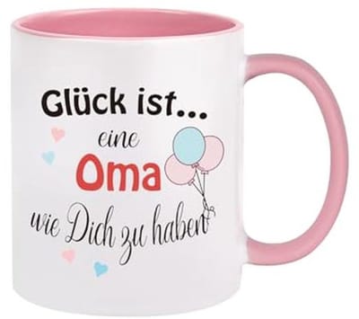 Oma Koffiemok met Gelukstekst - Keramische Mokken voor Verjaardag, Moederdag en Kerstmis