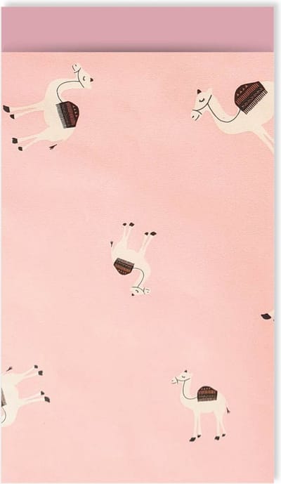 Roze Papieren Uitdeelzakjes Traktatiezakjes - 10 stuks - Verjaardag Kinderen - Kamelen - 12 x 19 cm