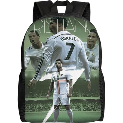 Dynamische Voetballer Rugzak R-Ronaldos 2026 Vrouwen Mannen Polyester Buitenstijl Rugzakken Print Grappige Middelbare School Tassen Rucksack (as the picture,as picture)