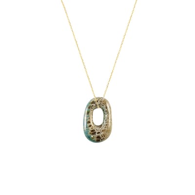 Planet Pink - Ketting crocodile goud - Stainless Steel - Roestvrij Staal rvs - Waterproof
