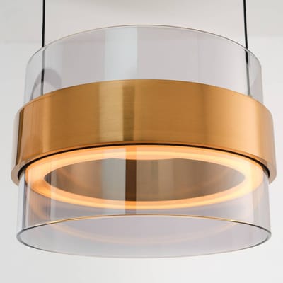 Brilliant LED hanglamp Inside, messingkleurig/rookgrijs, Ø 22 cm