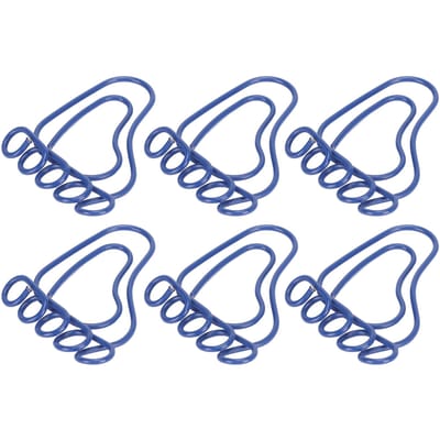 100 PCS Clips Papier Forme Pied Antidérapants Inaltérables Aspect Mignon Portables pour Bureau École bleu