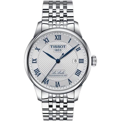 Tissot Le Locle Powermatic 80 20ste Verjaardag Roestvrij Staal Zilveren Wijzerplaat Automatisch T006.407.11.033.03 Herenhorloge zilver