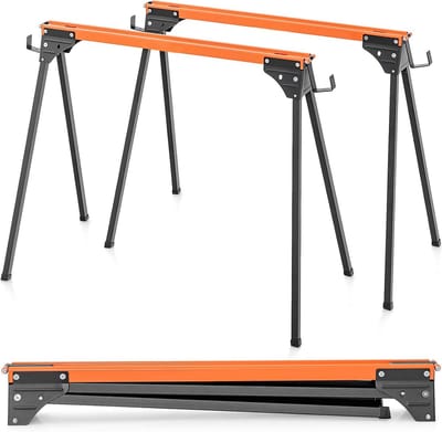 Set van 2 inklapbare zaagbokken - metalen werkbok tot 500 kg - ideaal voor zagen en kluswerk - direct gebruiksklaar