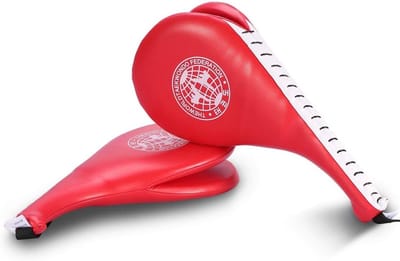 Slagkussen Vechtsport - Trapkussen Kickboksen - Training Oefenen - Dubbelzijdig Doel - 39x195x5 cm - Rood