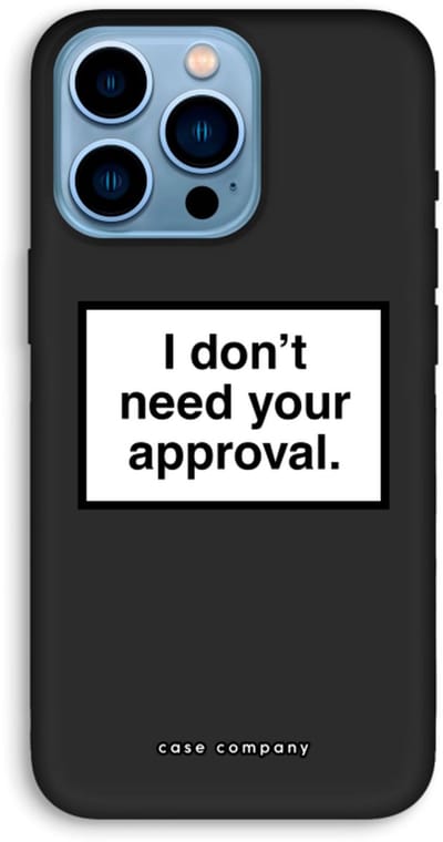 Case Company® - Hoesje geschikt voor iPhone 13 Pro Max hoesje - Don't need approval - Biologisch Afbreekbaar Telefoonhoesje - Bescherming alle Kanten en Schermrand