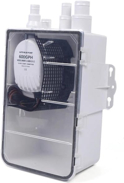 Douche Waterpompsysteem - Afvoerpomp Boot - Water Afvoeren - Automatische Vlotterschakelaar - 600 GPH - Wit