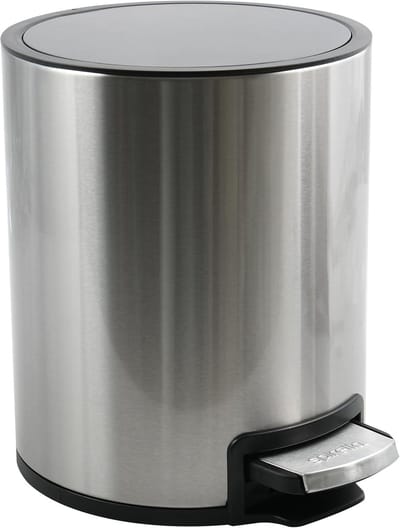 Badkamer Afvalbak - Toiletmand - Hygiënisch Werken - Stil en Zacht Sluitend - 3 Liter Capaciteit - Zilver