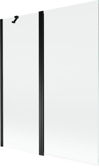 Mexen Mist badwand 2-delig 140 x 150 , transparant, zwart - 8A9-140-011-70-00