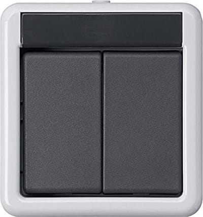 Tweevoudige Wip Drukknop voor KNX Domotica Systeem - Grijs