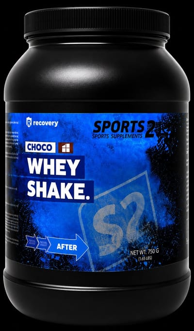 Sports2 Whey Shake Chocolade | Whey Eiwitshake met Hoog Eiwitgehalte | Voor Spieropbouw en Herstel na Training
