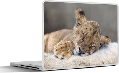 Laptop sticker - 12.3 inch - Leeuw - Jongen - Slapen - 30x22cm - Laptopstickers - Laptop skin - Cover